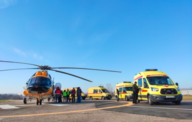 PANH helicopters delivered children affected by the explosion of household gas