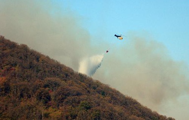Вертолеты «ПАНХ» на ликвидации разбушевавшейся огненной стихии